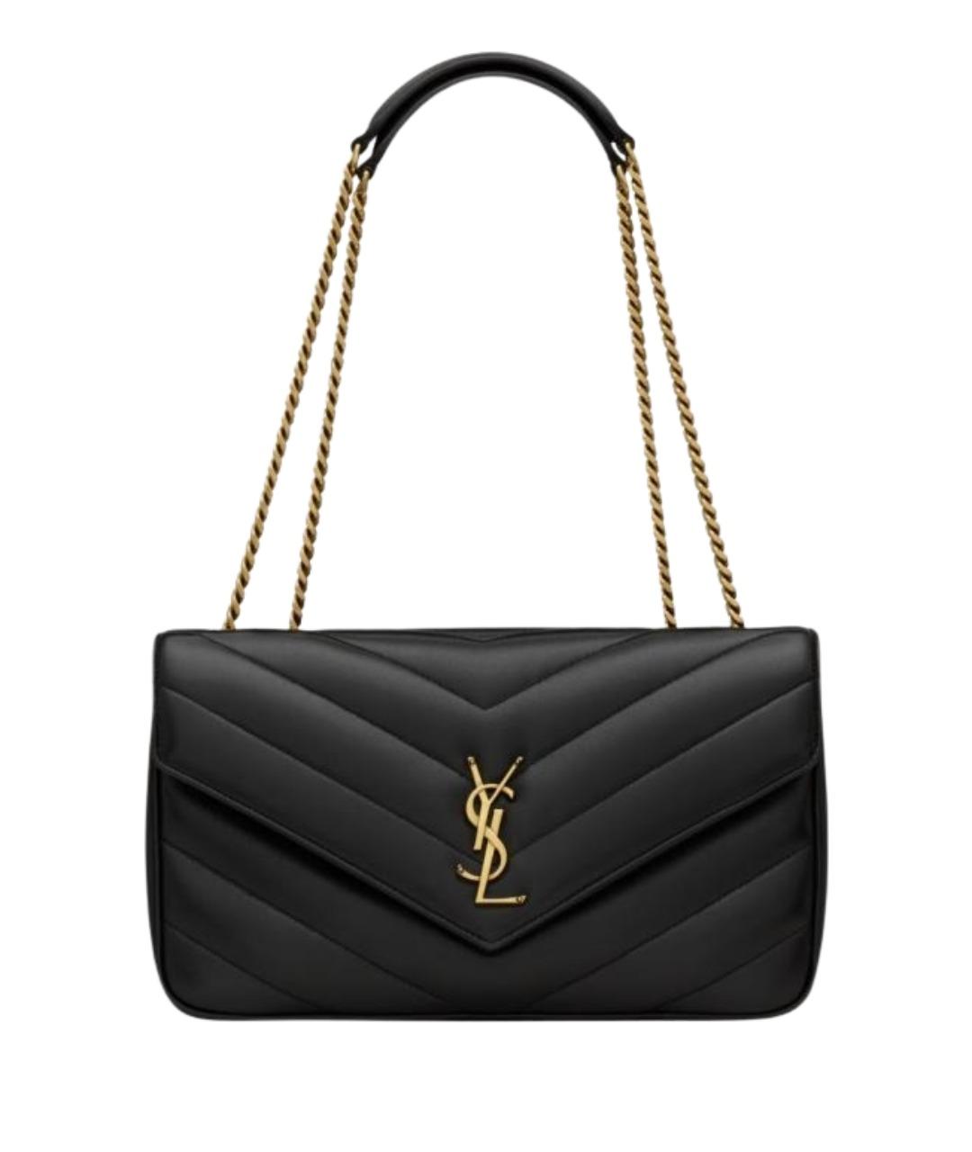 SAINT LAURENT Черная кожаная сумка через плечо, фото 1