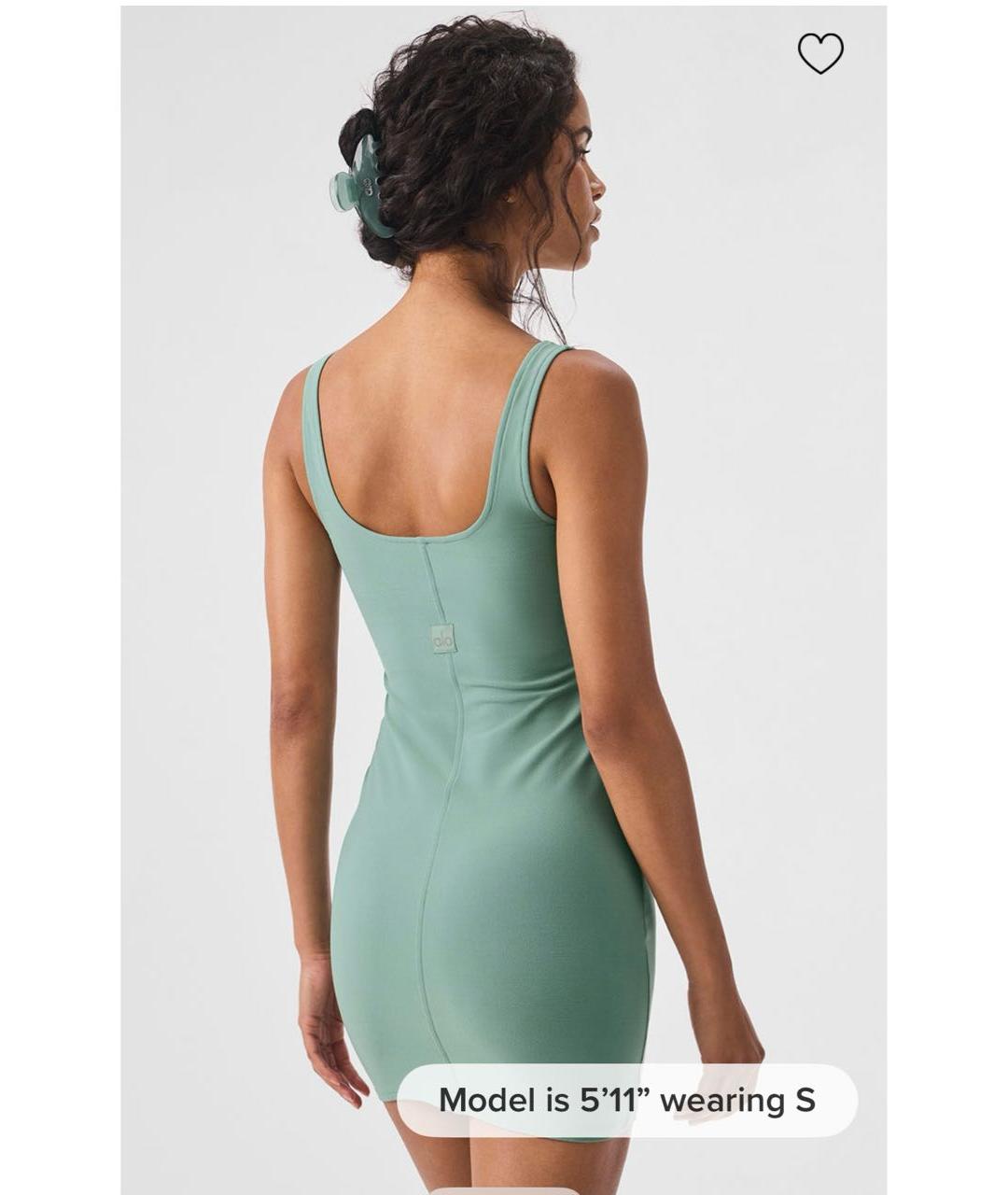 ALO YOGA Зеленые полиэстеровое повседневное платье, фото 4