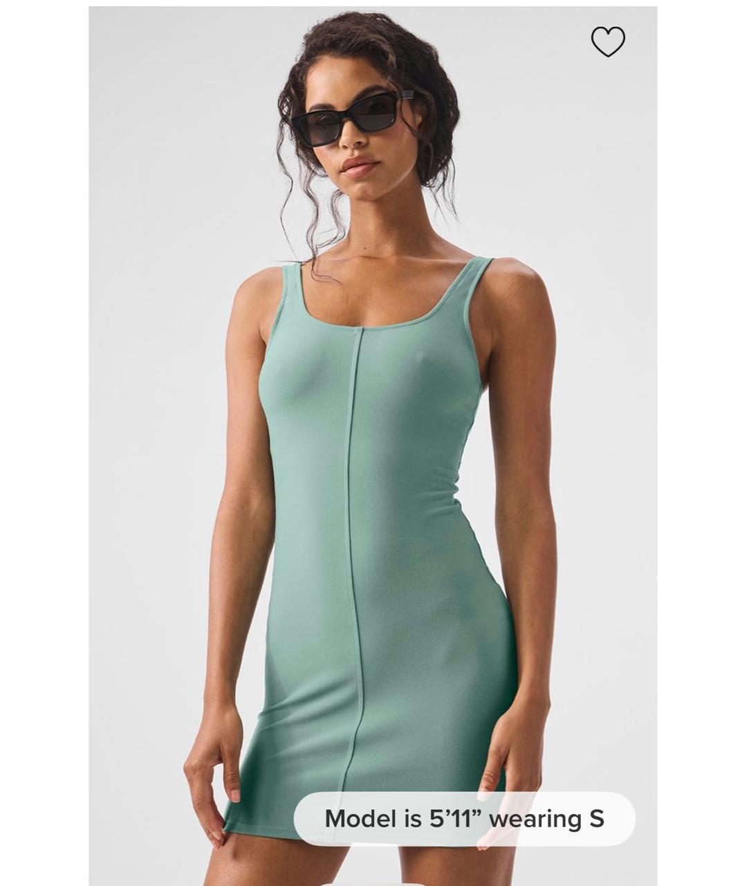 ALO YOGA Зеленые полиэстеровое повседневное платье, фото 5