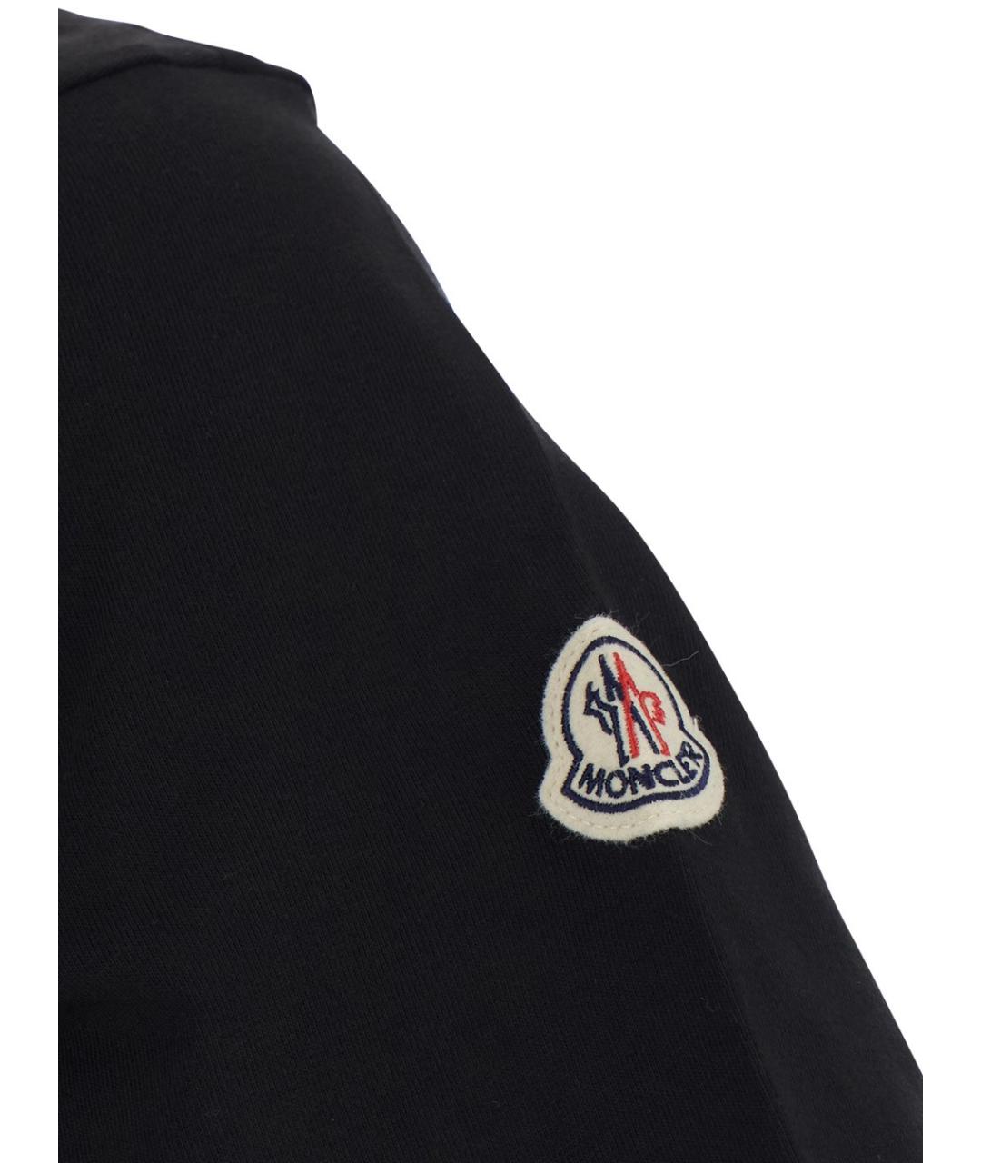 MONCLER Черная хлопковая футболка, фото 3