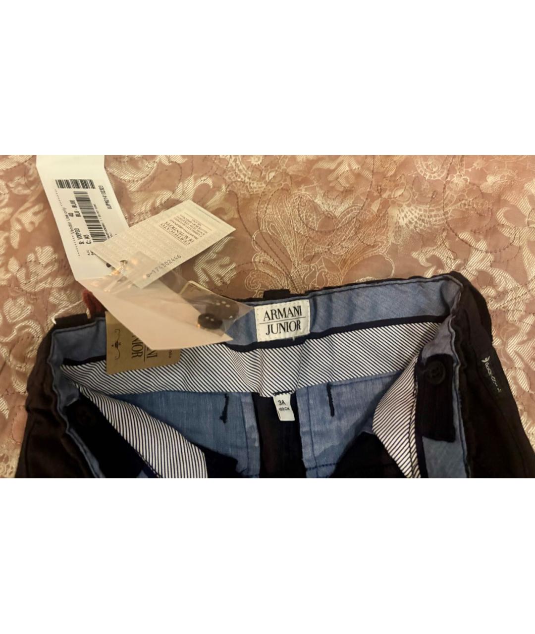 ARMANI JUNIOR Черные хлопковые детские джинсы, фото 3