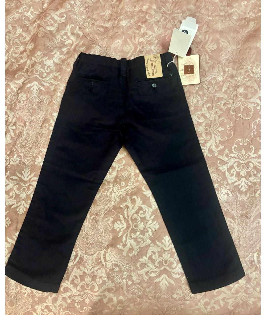 ARMANI JUNIOR Черные хлопковые детские джинсы, фото 2