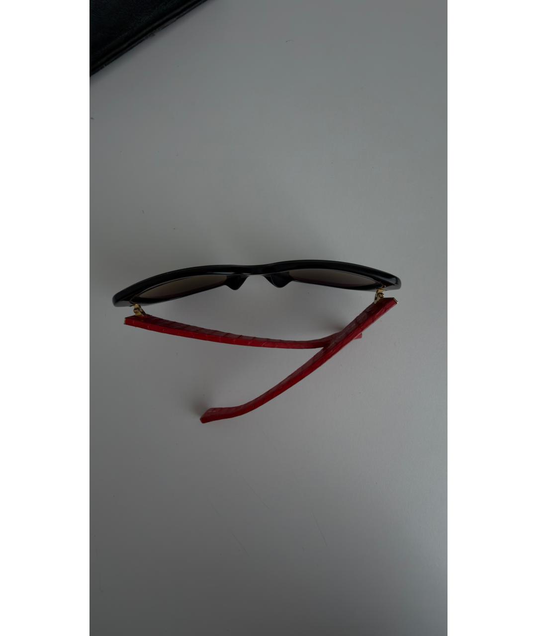 LINDA FARROW Красные пластиковые солнцезащитные очки, фото 5
