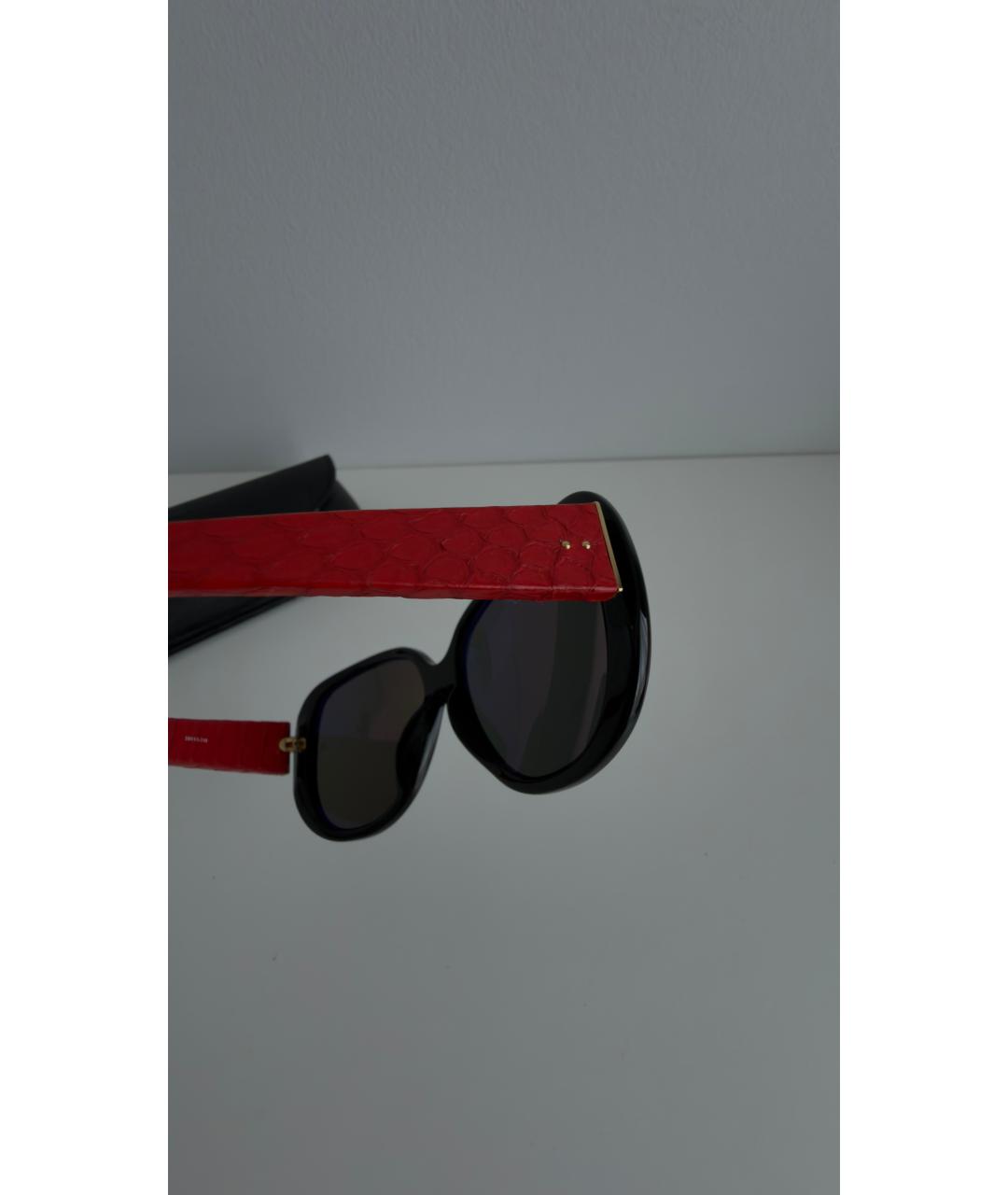 LINDA FARROW Красные пластиковые солнцезащитные очки, фото 7