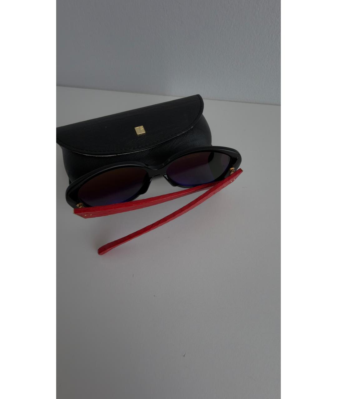 LINDA FARROW Красные пластиковые солнцезащитные очки, фото 4