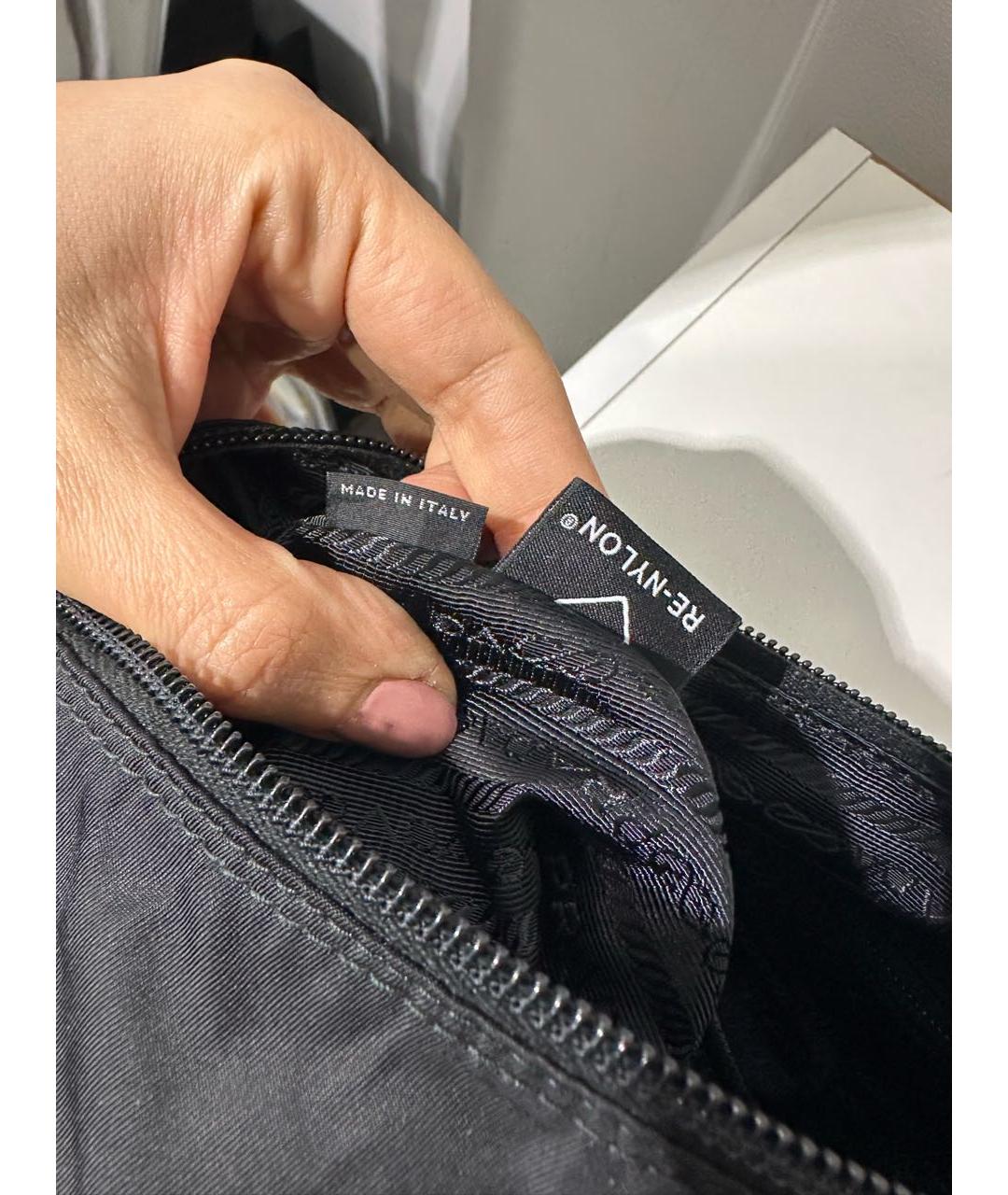 PRADA Черная тканевая сумка на плечо, фото 4