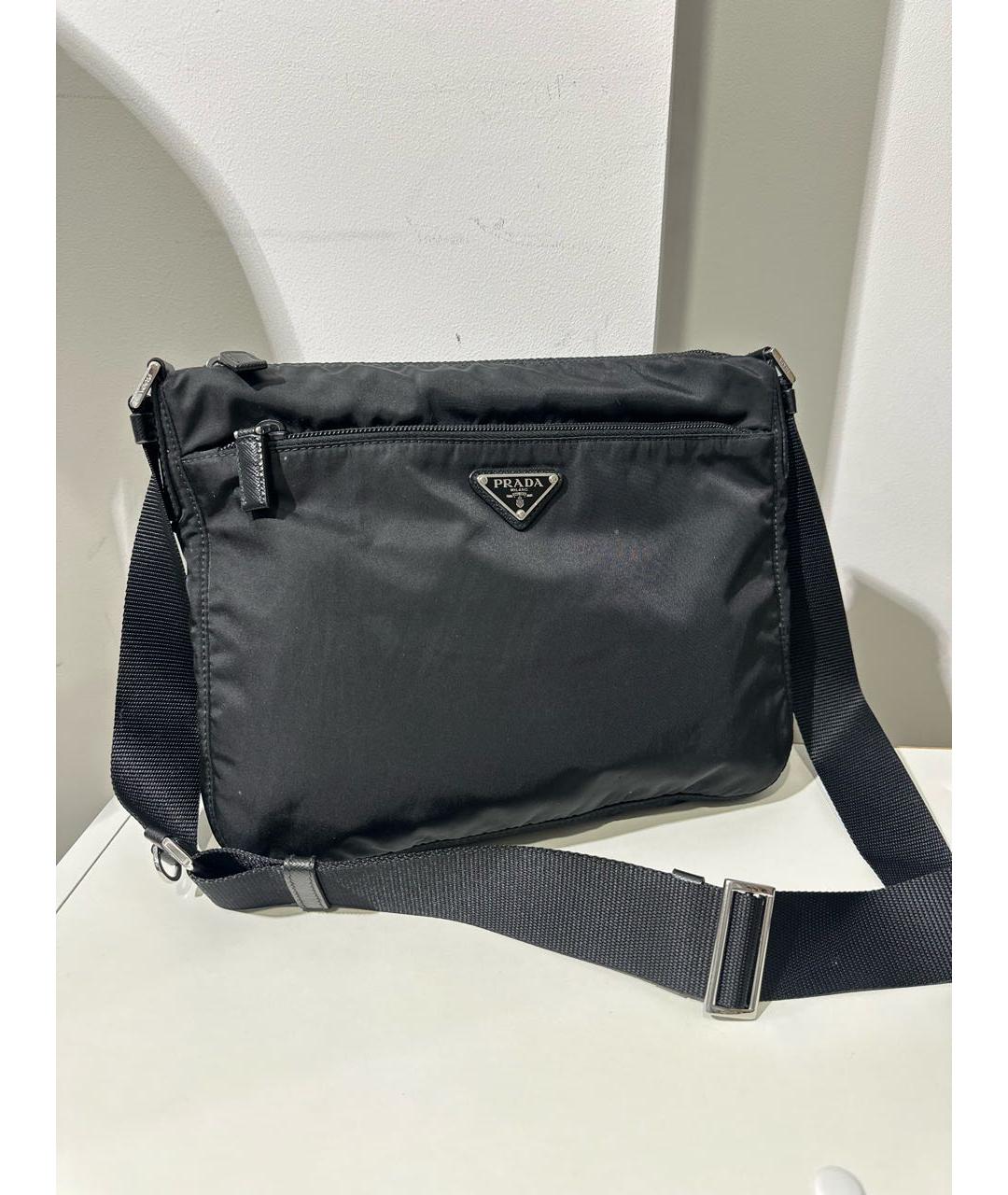 PRADA Черная тканевая сумка на плечо, фото 3