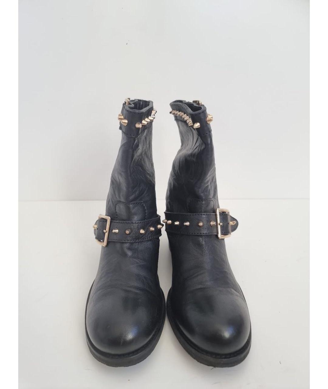 JIMMY CHOO Черные кожаные полусапоги, фото 2