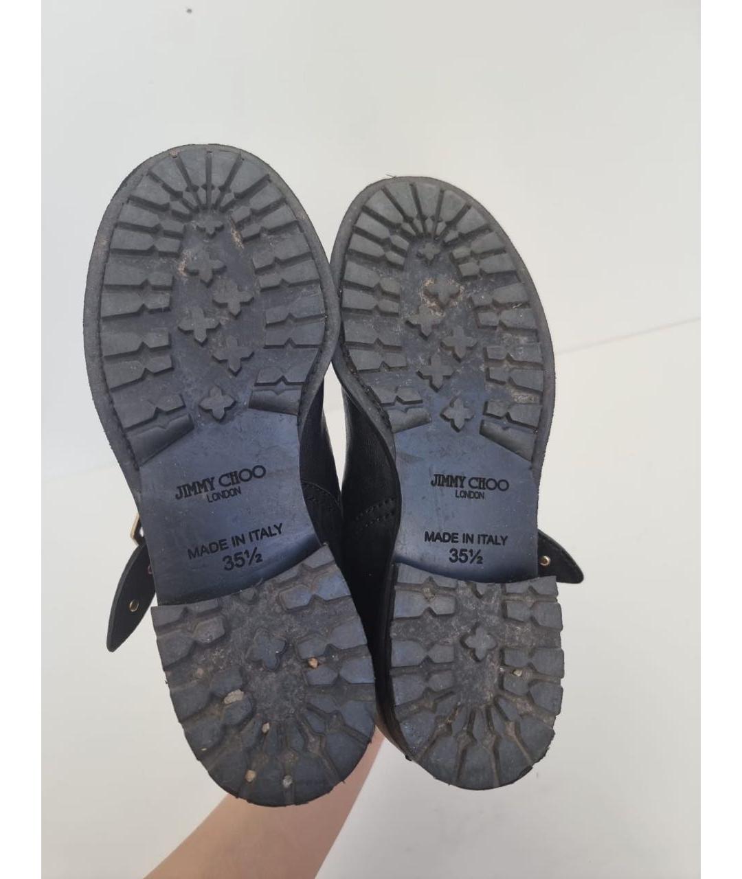 JIMMY CHOO Черные кожаные полусапоги, фото 4