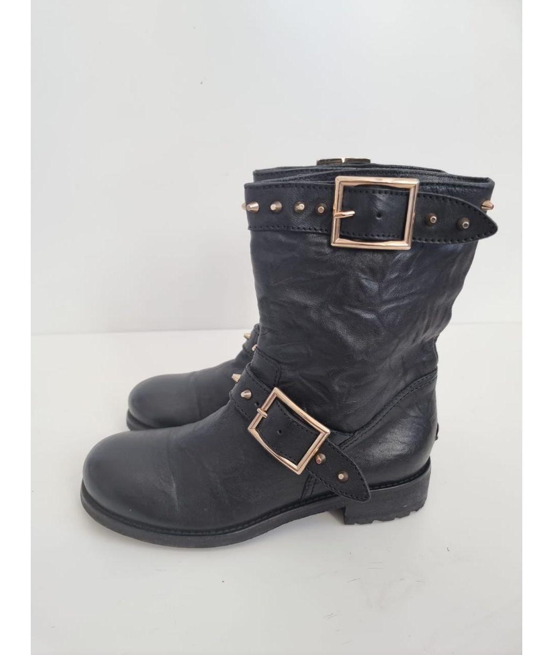 JIMMY CHOO Черные кожаные полусапоги, фото 7