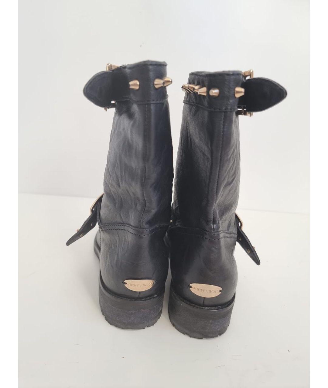 JIMMY CHOO Черные кожаные полусапоги, фото 6