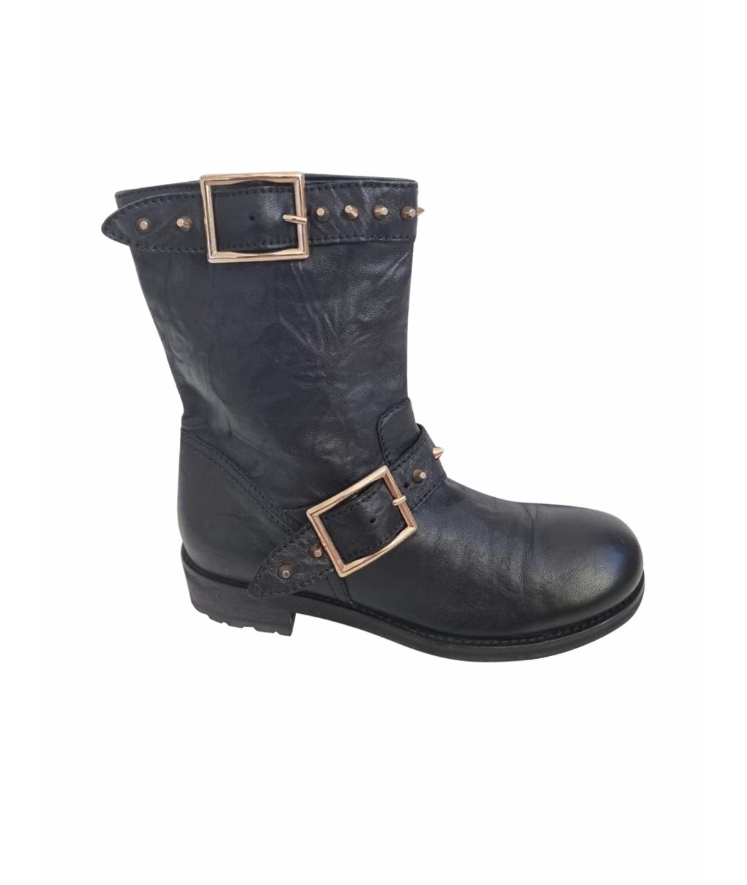 JIMMY CHOO Черные кожаные полусапоги, фото 8