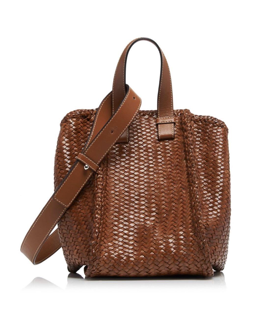 LOEWE Коричневая кожаная сумка с короткими ручками, фото 2