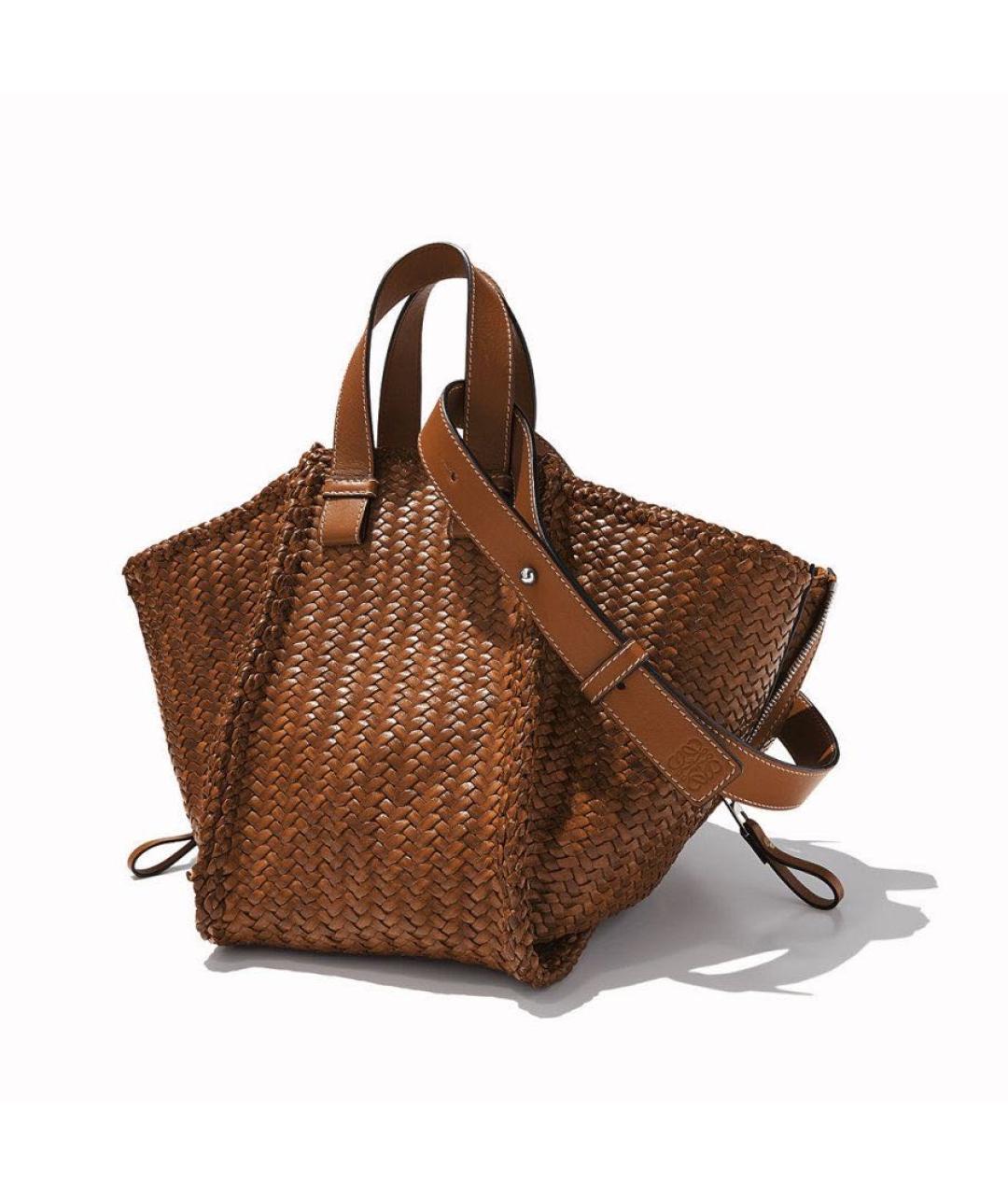 LOEWE Коричневая кожаная сумка с короткими ручками, фото 5