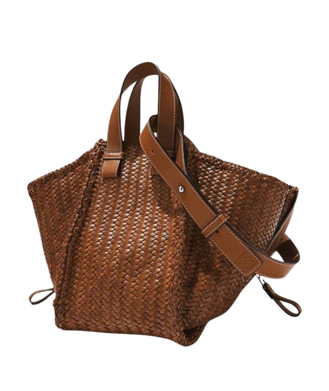 LOEWE Коричневая кожаная сумка с короткими ручками, фото 1