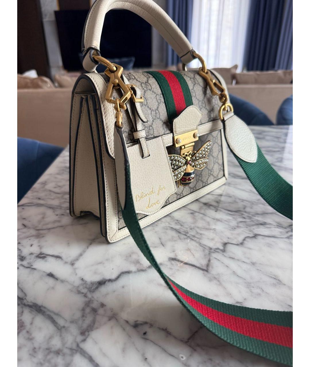 GUCCI Серая кожаная сумка через плечо, фото 2