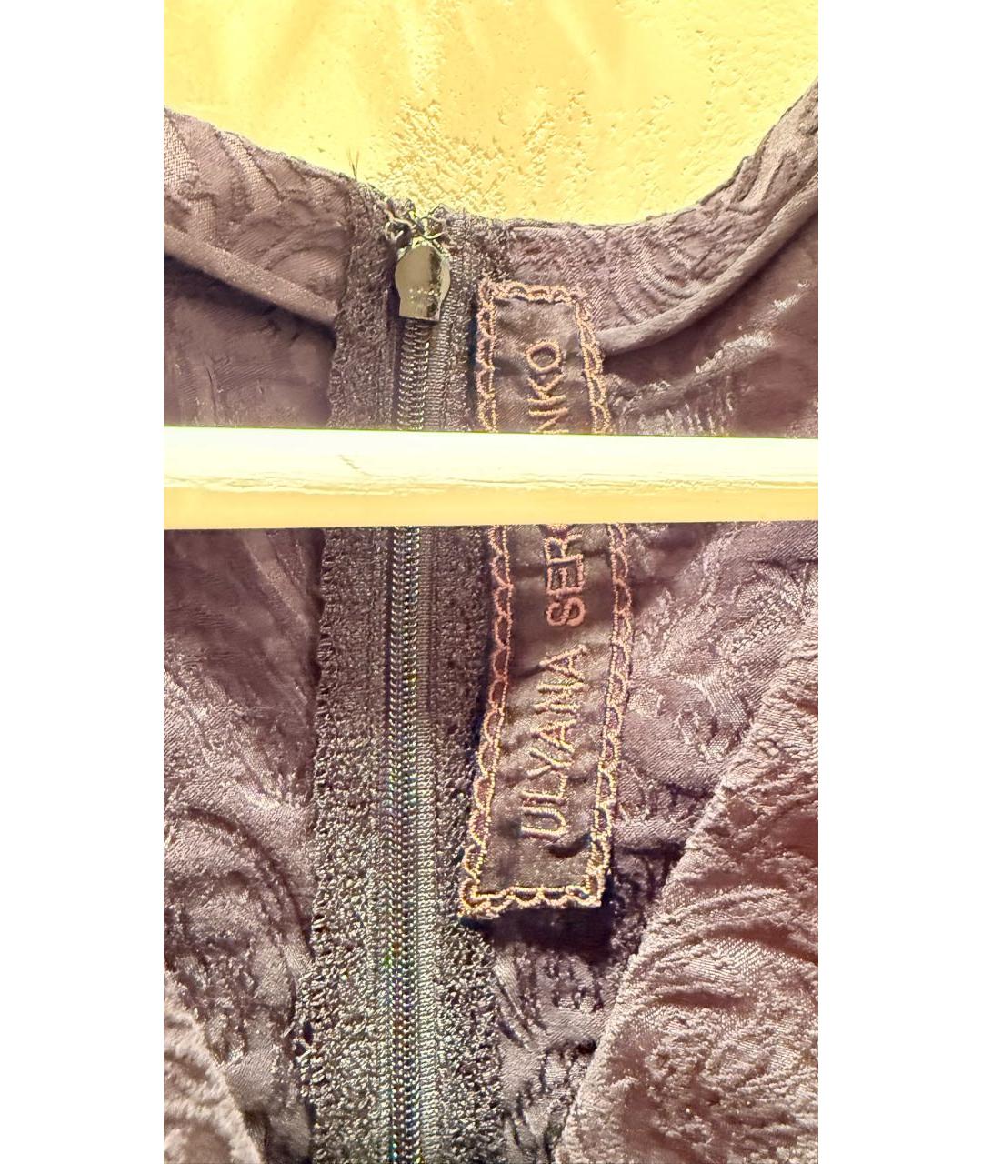 ULYANA SERGEENKO Черное шелковое коктейльное платье, фото 3