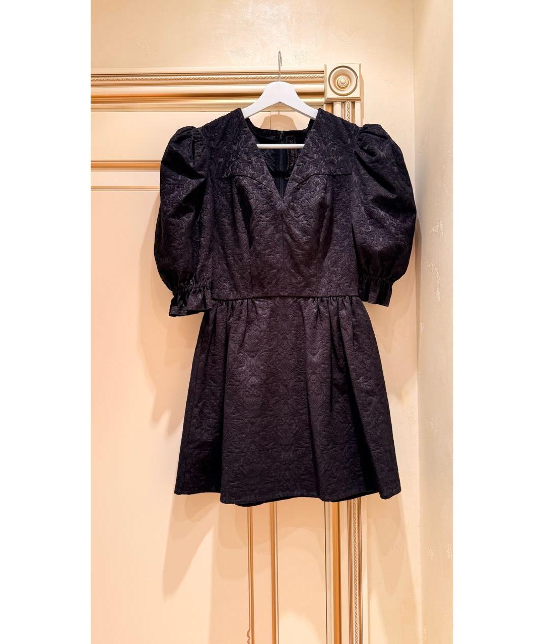 ULYANA SERGEENKO Черное шелковое коктейльное платье, фото 6