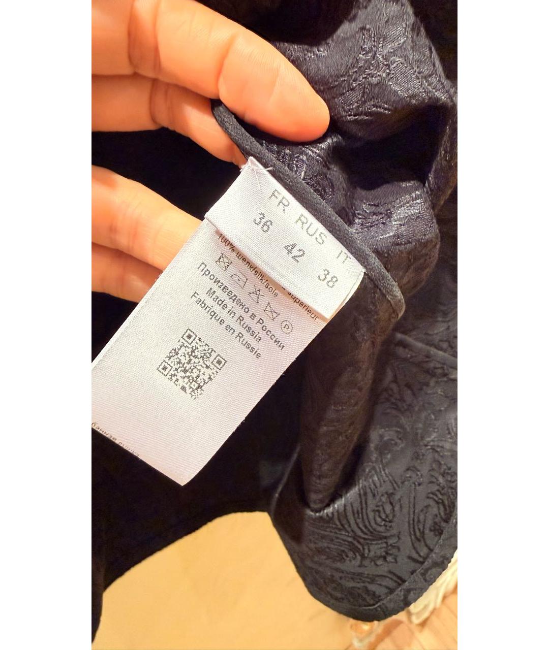 ULYANA SERGEENKO Черное шелковое коктейльное платье, фото 4