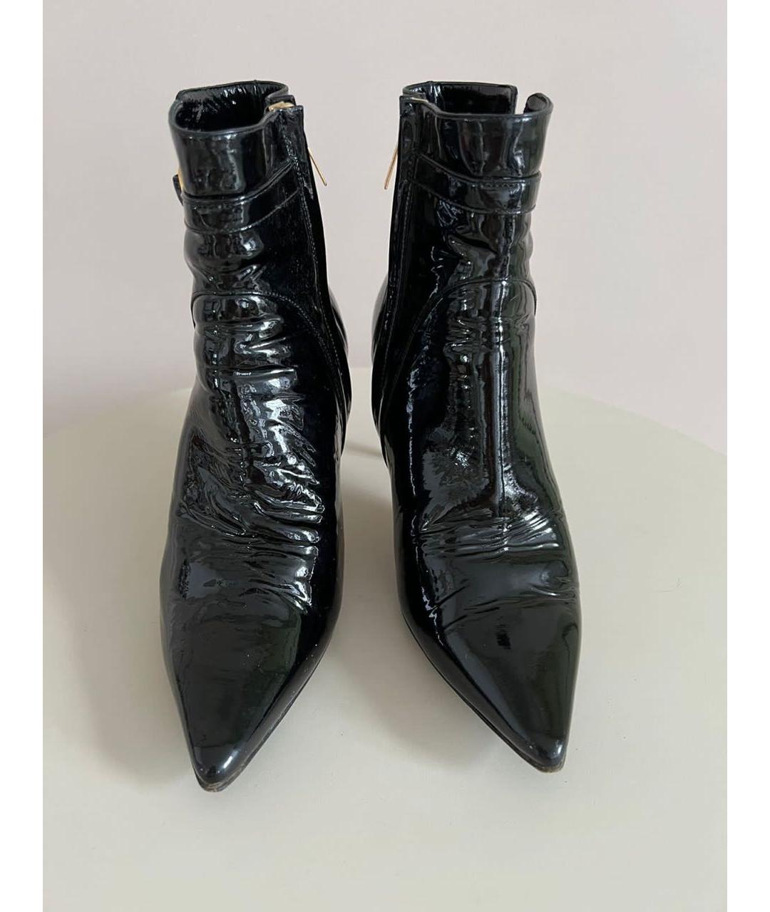 JIMMY CHOO Черные ботильоны из лакированной кожи, фото 4