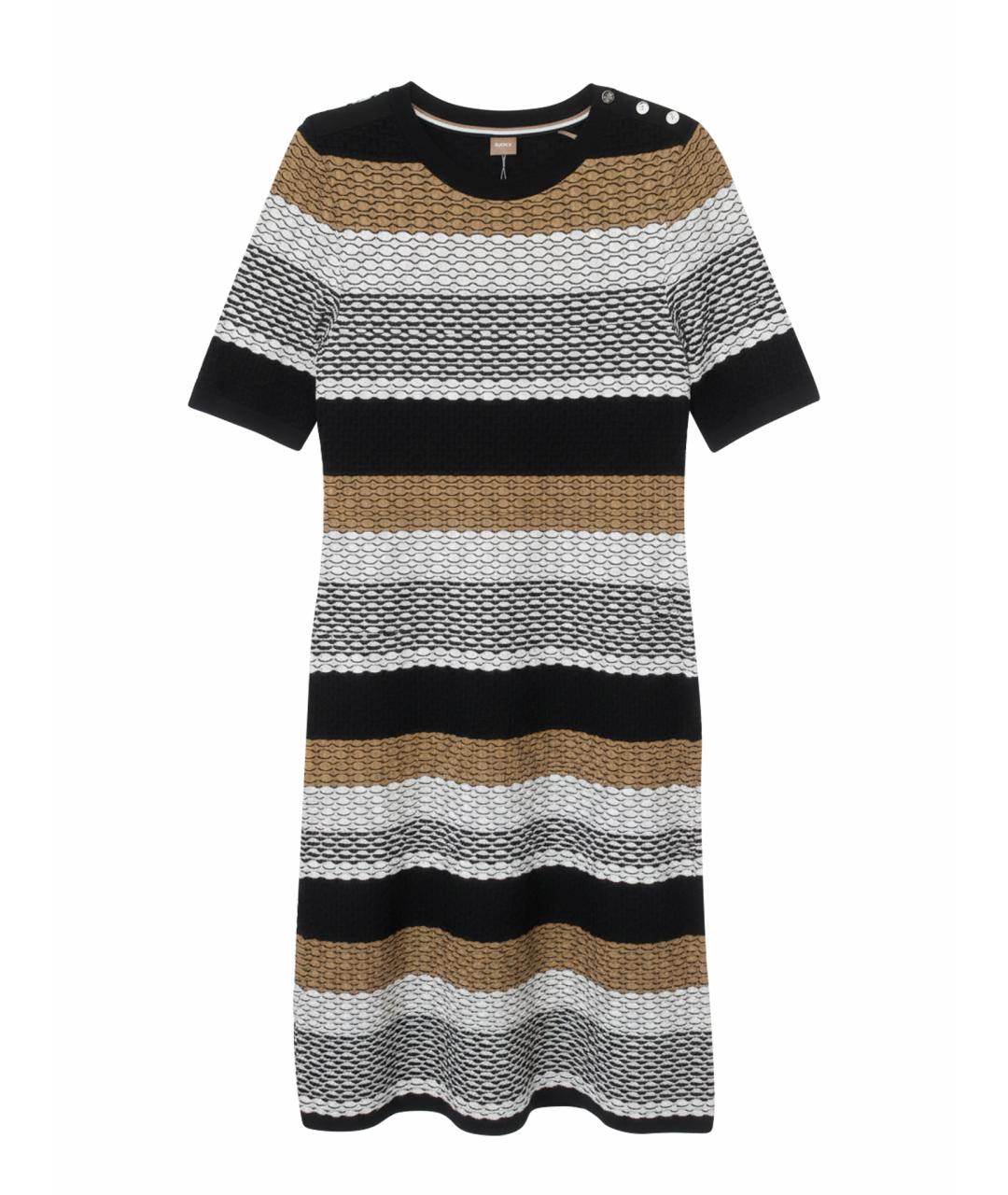 HUGO BOSS Мульти хлопко-эластановое повседневное платье, фото 1