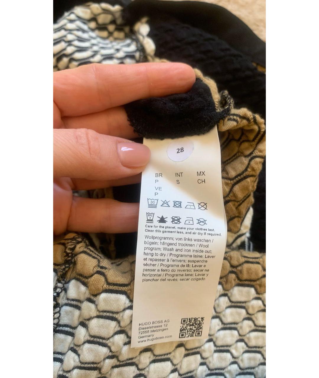 HUGO BOSS Мульти хлопко-эластановое повседневное платье, фото 8