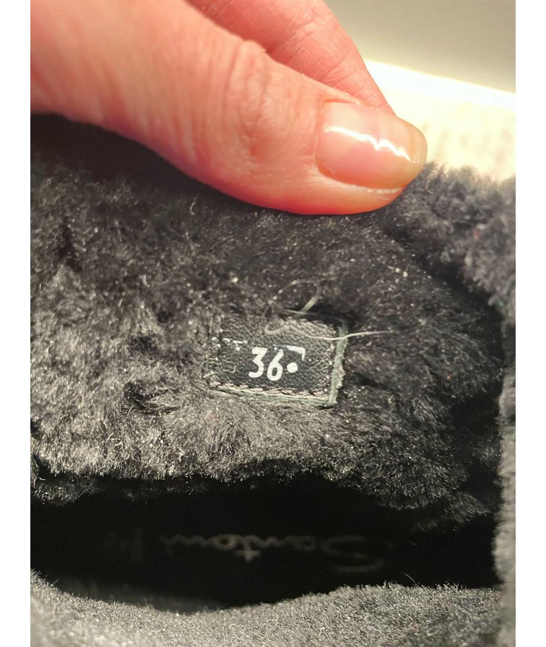 SANTONI Черные кожаные ботинки, фото 5