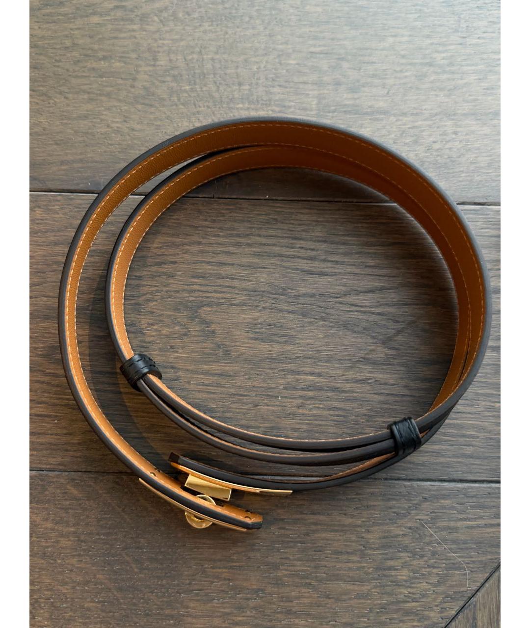 HERMES Черный кожаный ремень, фото 3