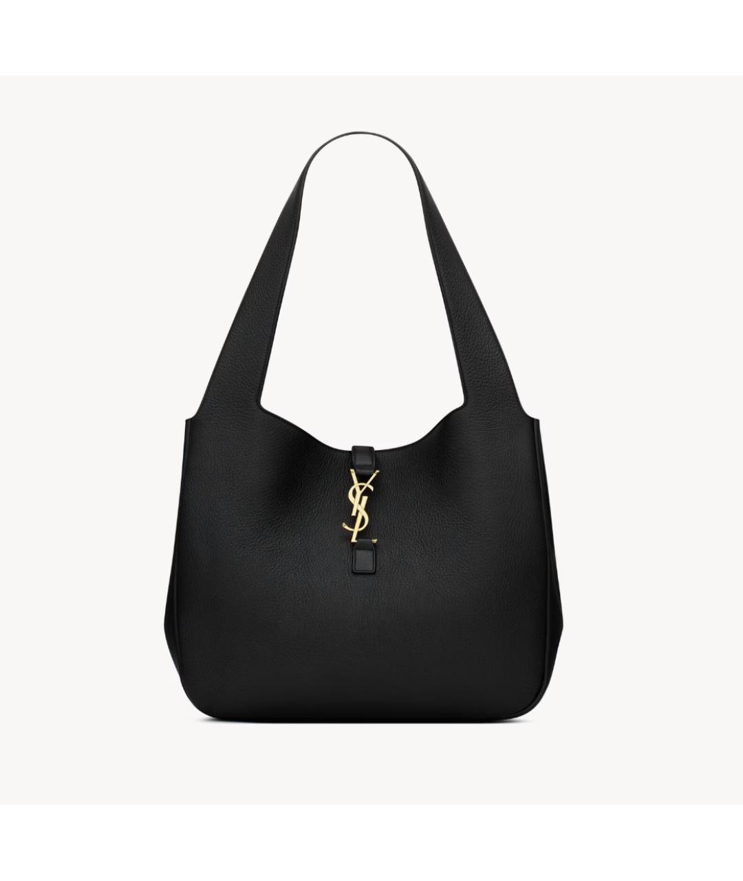 SAINT LAURENT Черная кожаная сумка тоут, фото 2