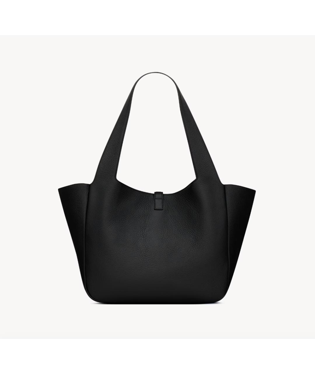 SAINT LAURENT Черная кожаная сумка тоут, фото 3