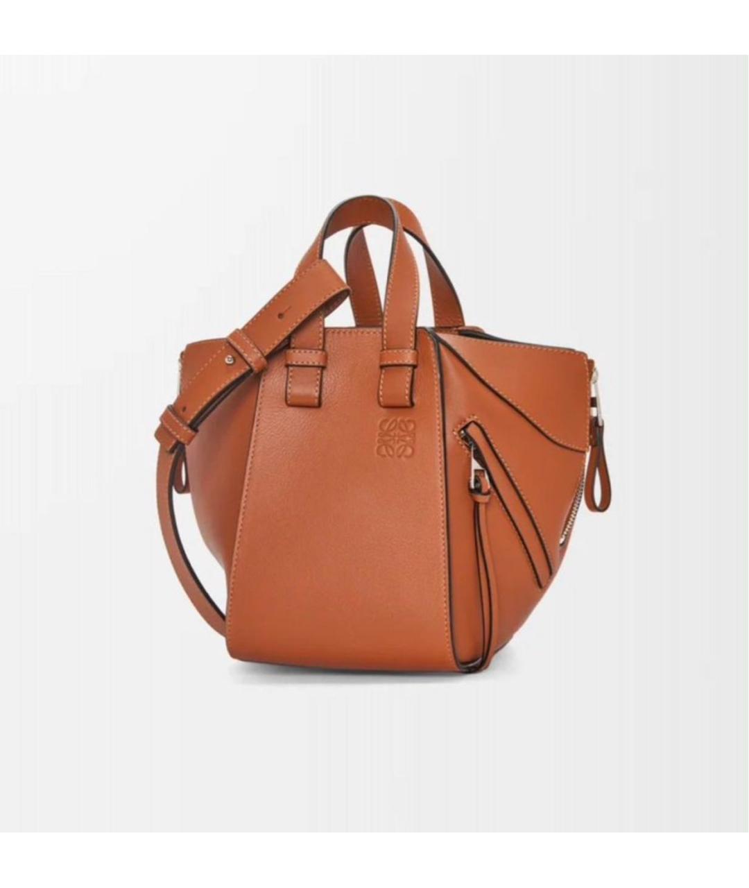 LOEWE Коричневая кожаная сумка с короткими ручками, фото 7