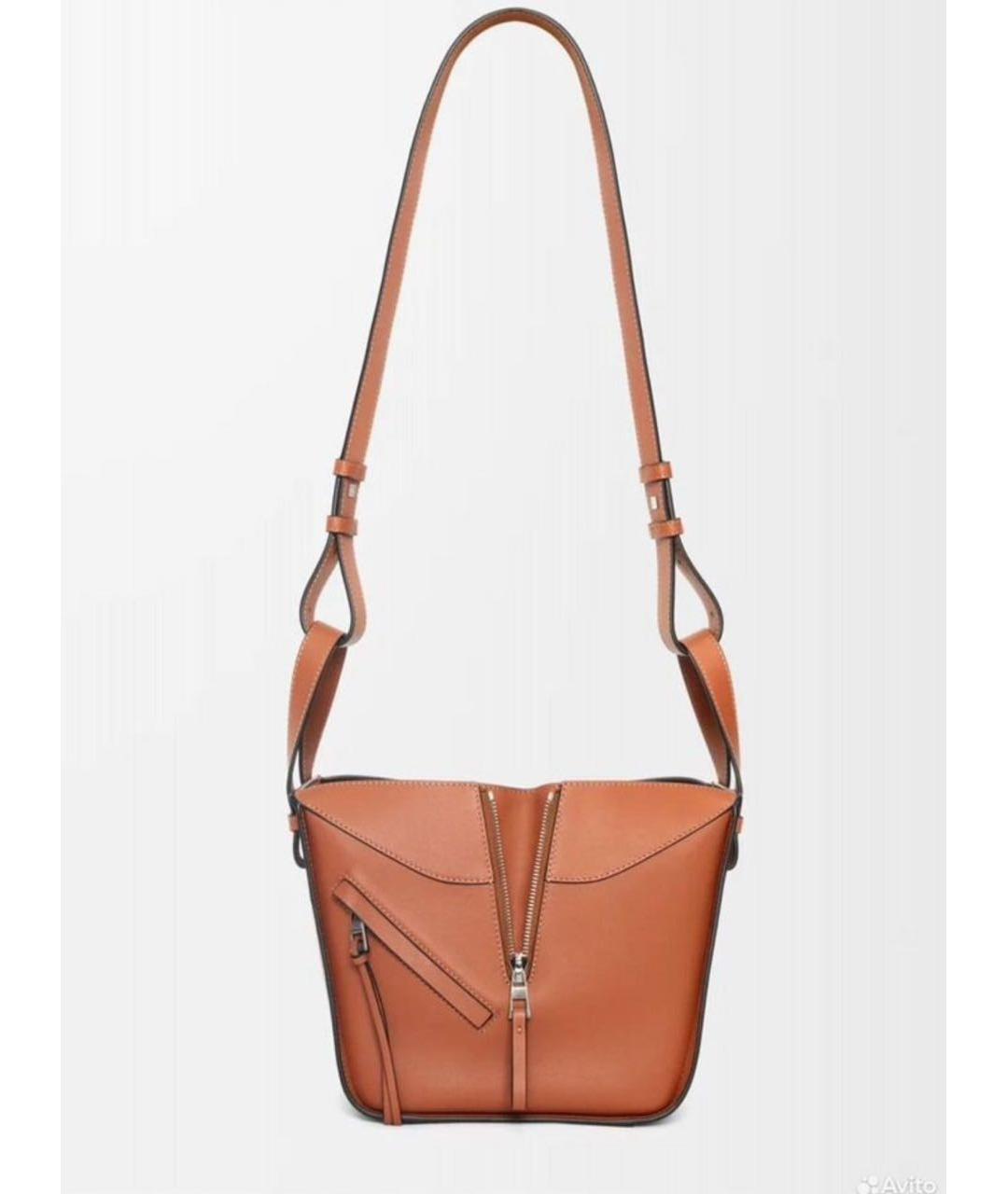 LOEWE Коричневая кожаная сумка с короткими ручками, фото 3