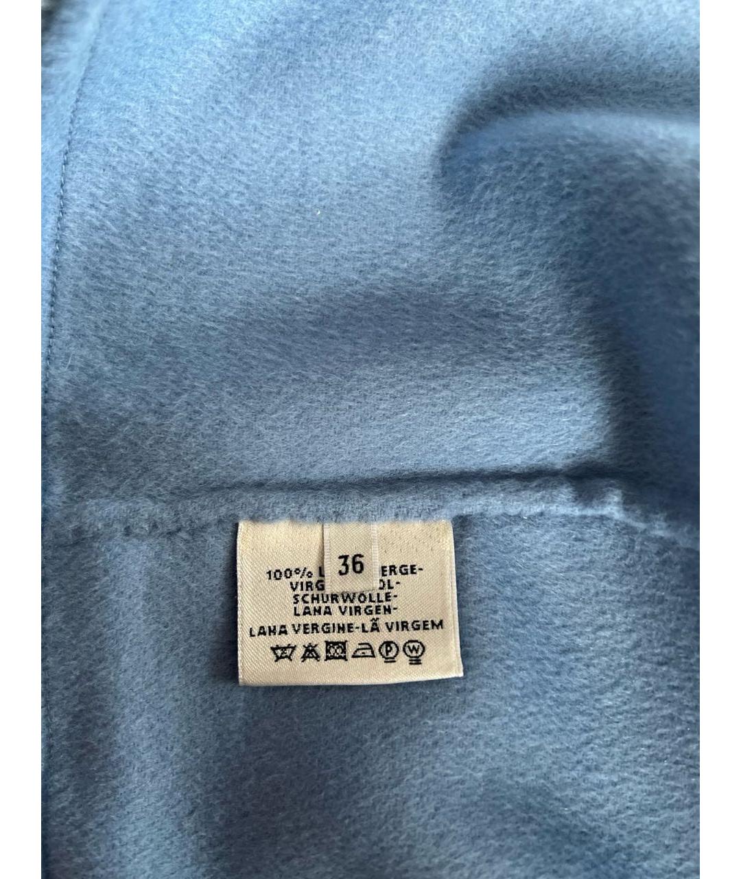 HERMES Голубое шерстяное пальто, фото 6