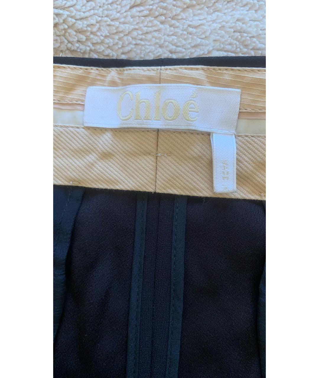 CHLOE Черные ацетатные прямые брюки, фото 2