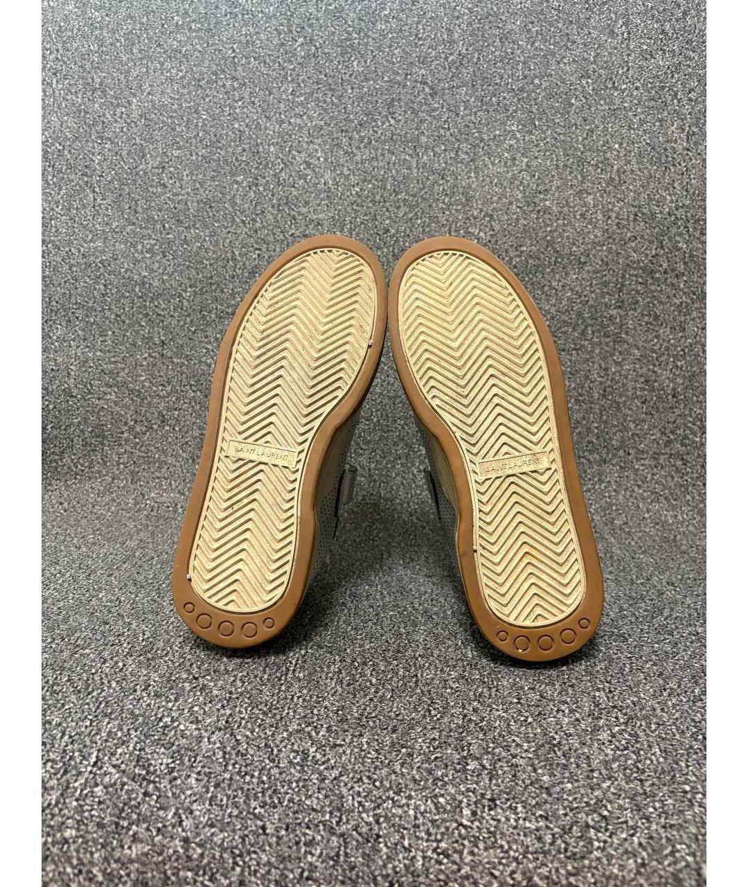 SAINT LAURENT Серебряные кожаные кеды, фото 6