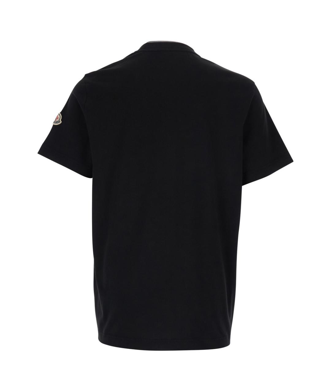 MONCLER Черная хлопковая футболка, фото 2