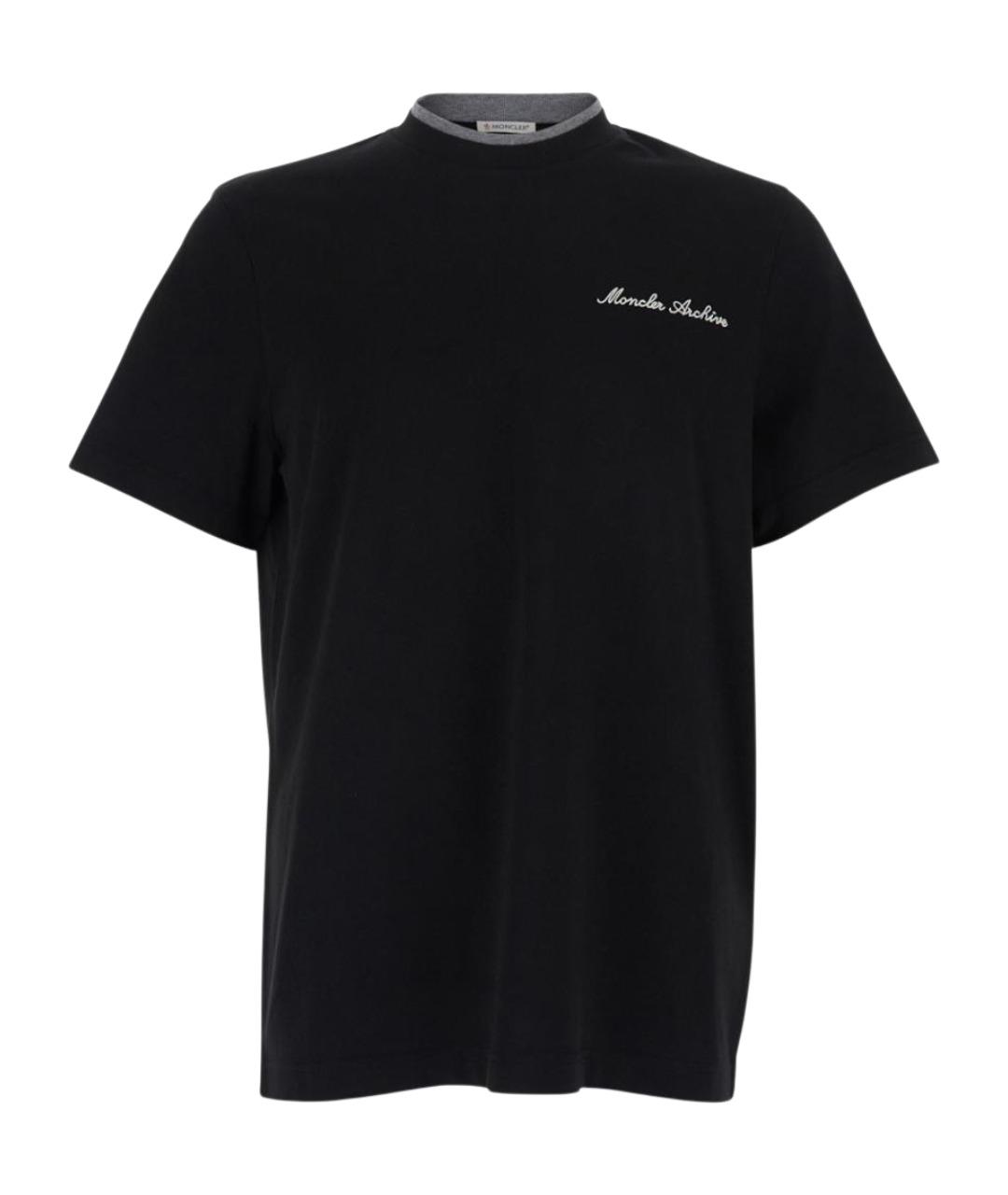 MONCLER Черная хлопковая футболка, фото 1