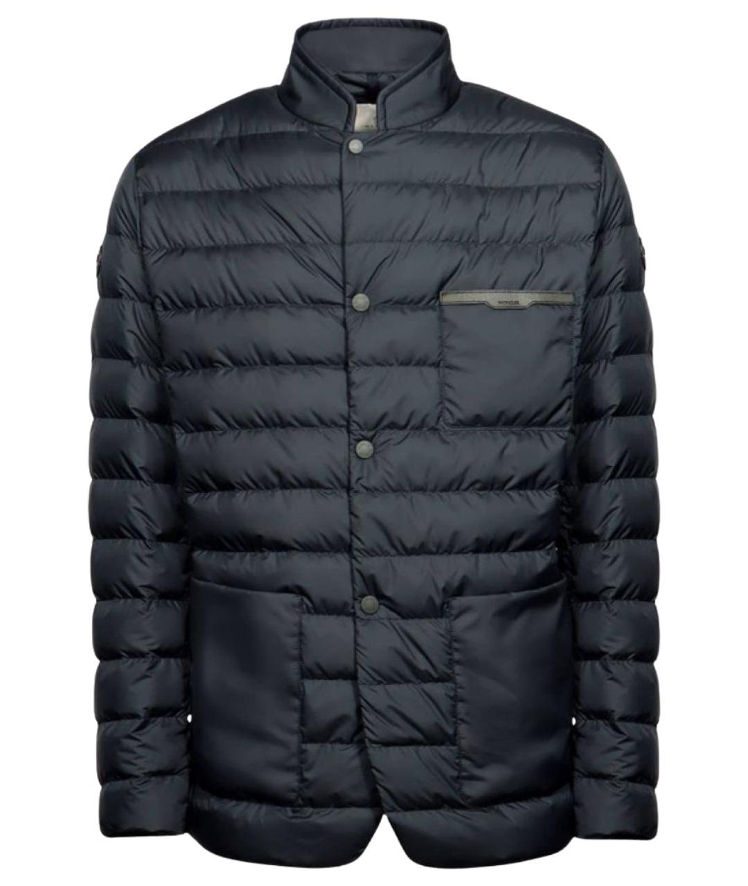 MONCLER Темно-синяя полиэстеровая куртка, фото 1