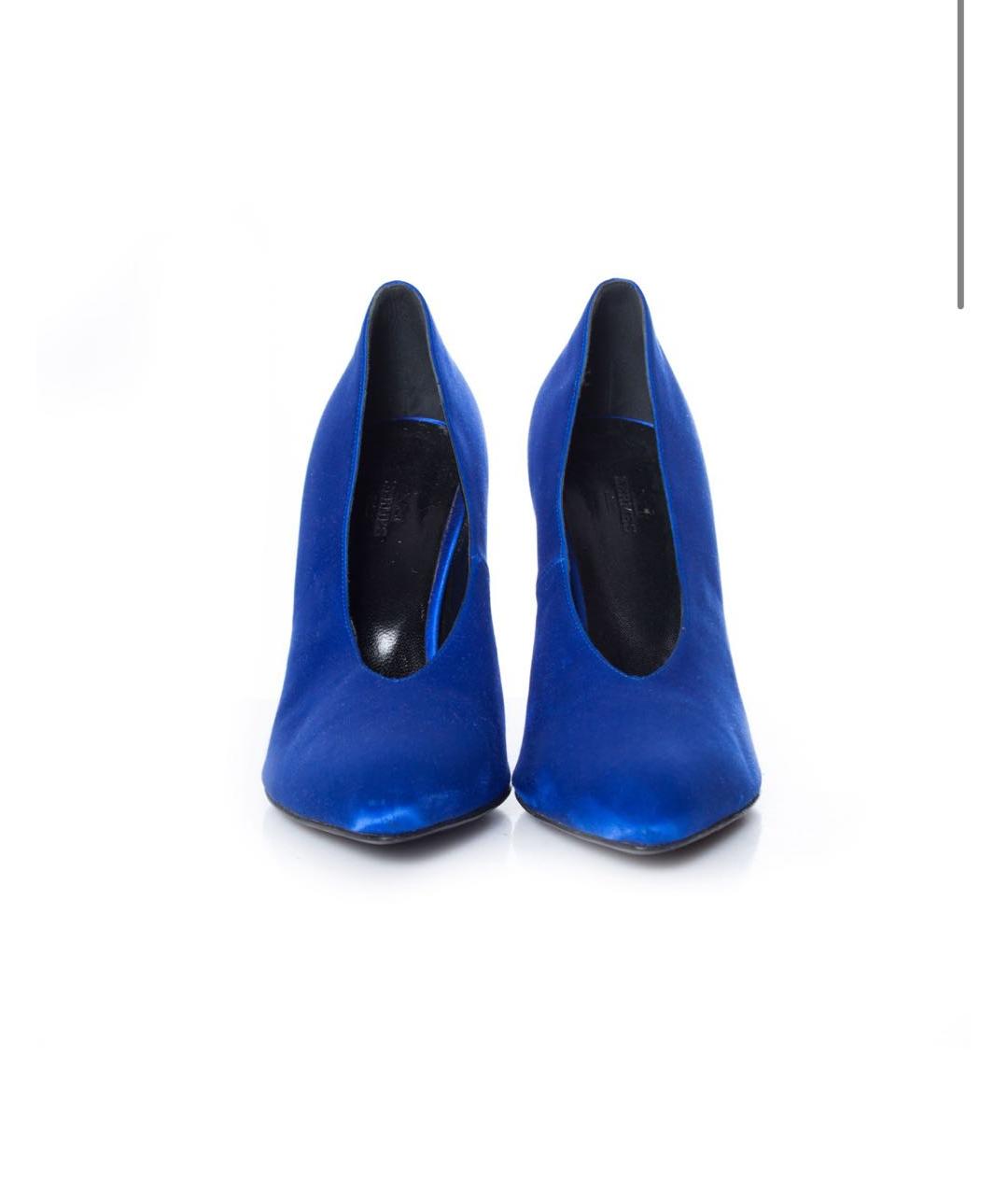 HERMES Синие текстильные туфли, фото 5