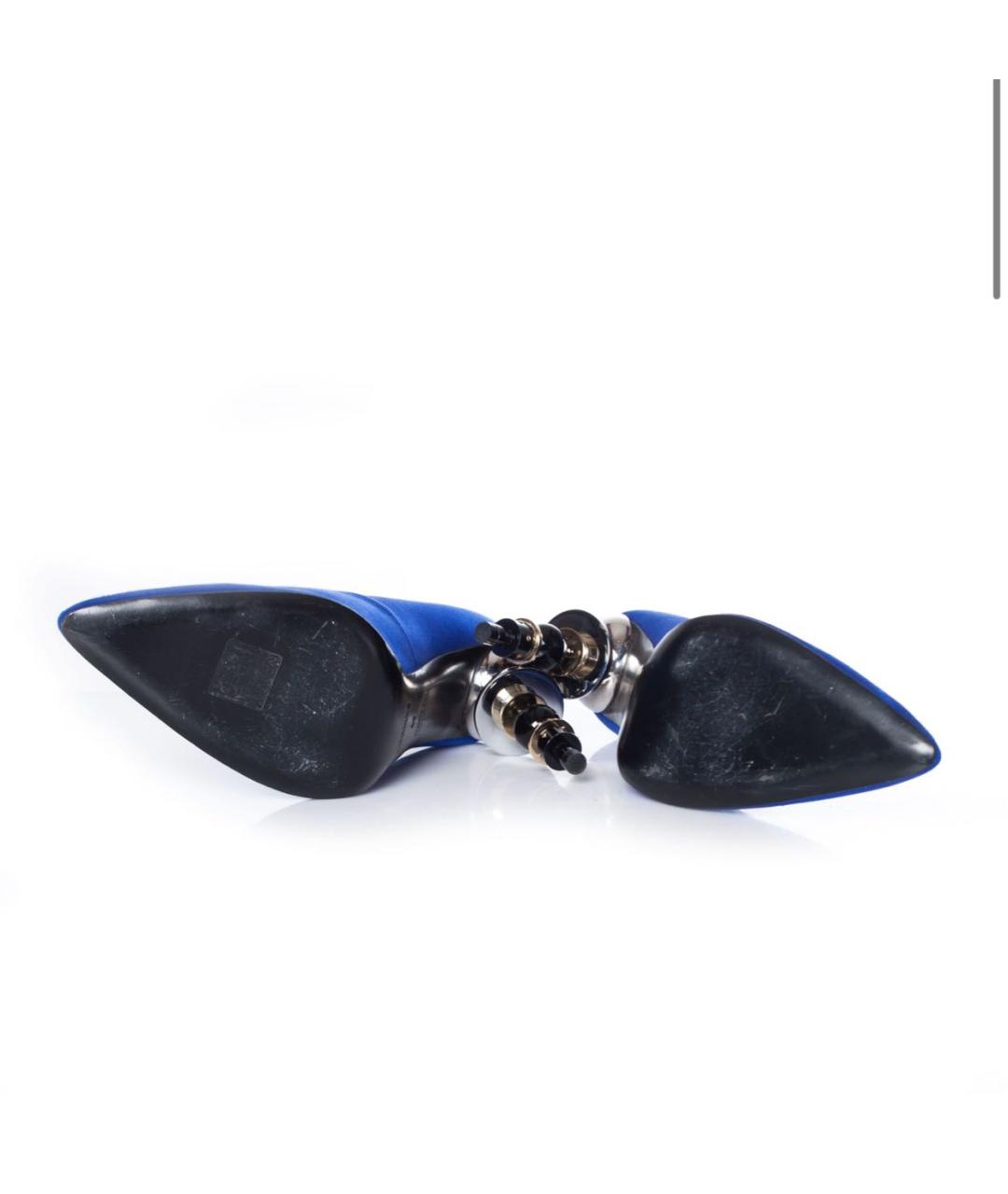 HERMES Синие текстильные туфли, фото 6