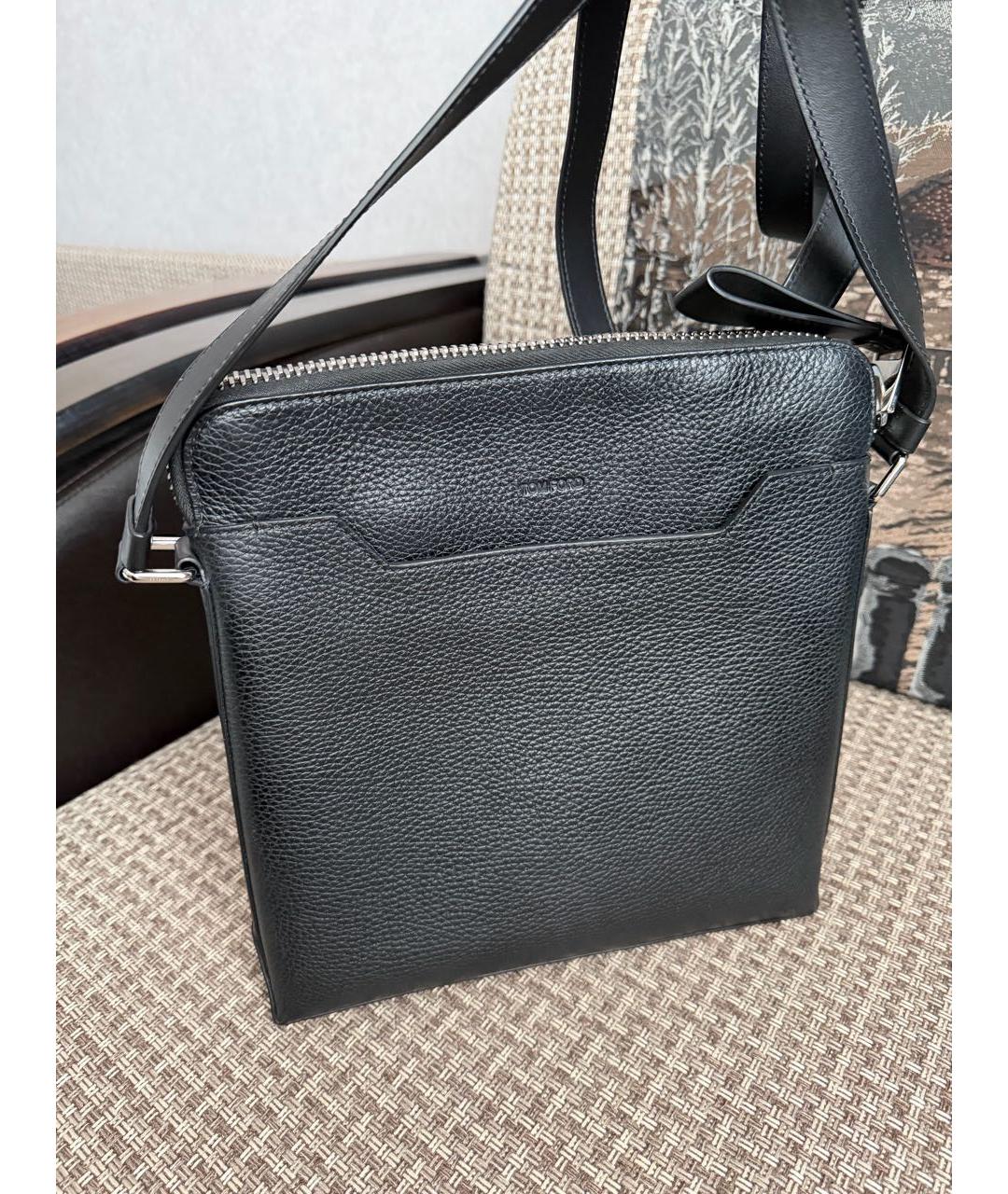 TOM FORD Черная кожаная сумка на плечо, фото 7