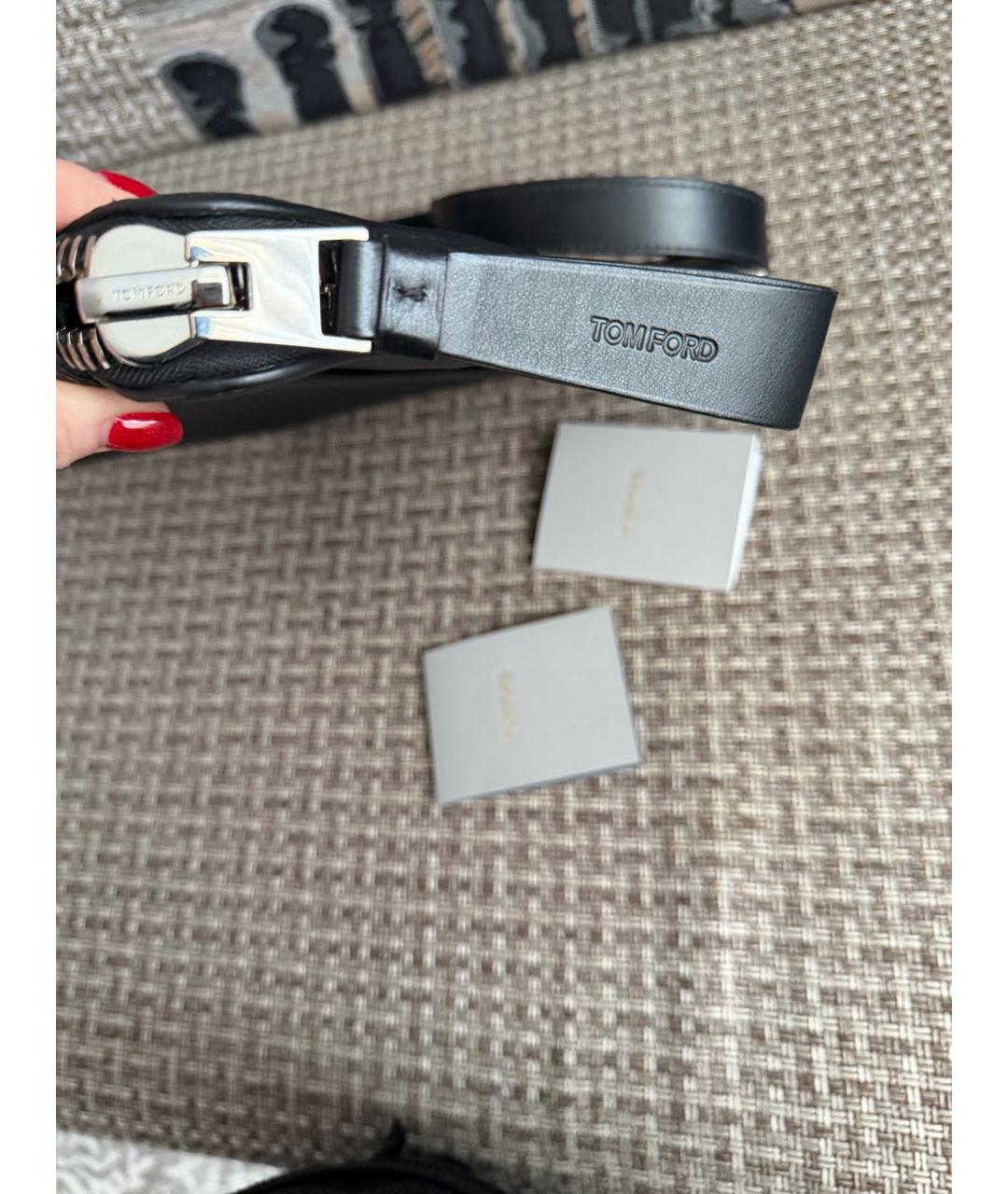 TOM FORD Черная кожаная сумка на плечо, фото 4