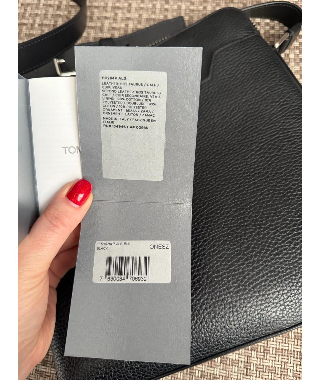 TOM FORD Черная кожаная сумка на плечо, фото 5