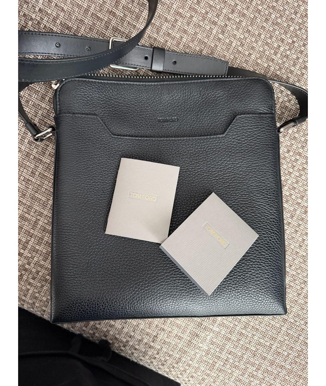 TOM FORD Черная кожаная сумка на плечо, фото 2