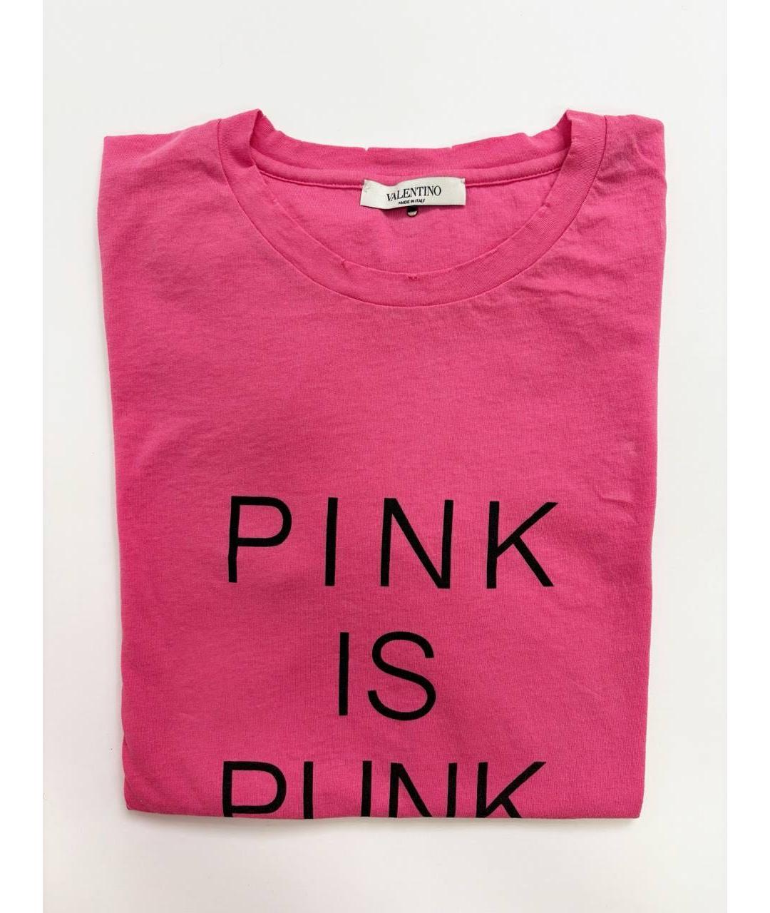 VALENTINO Розовая хлопковая футболка, фото 5
