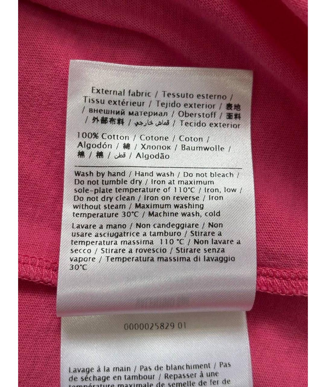 VALENTINO Розовая хлопковая футболка, фото 4