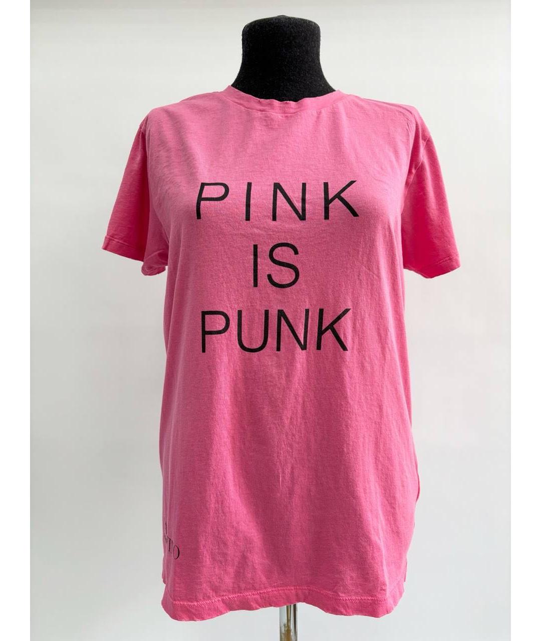 VALENTINO Розовая хлопковая футболка, фото 6