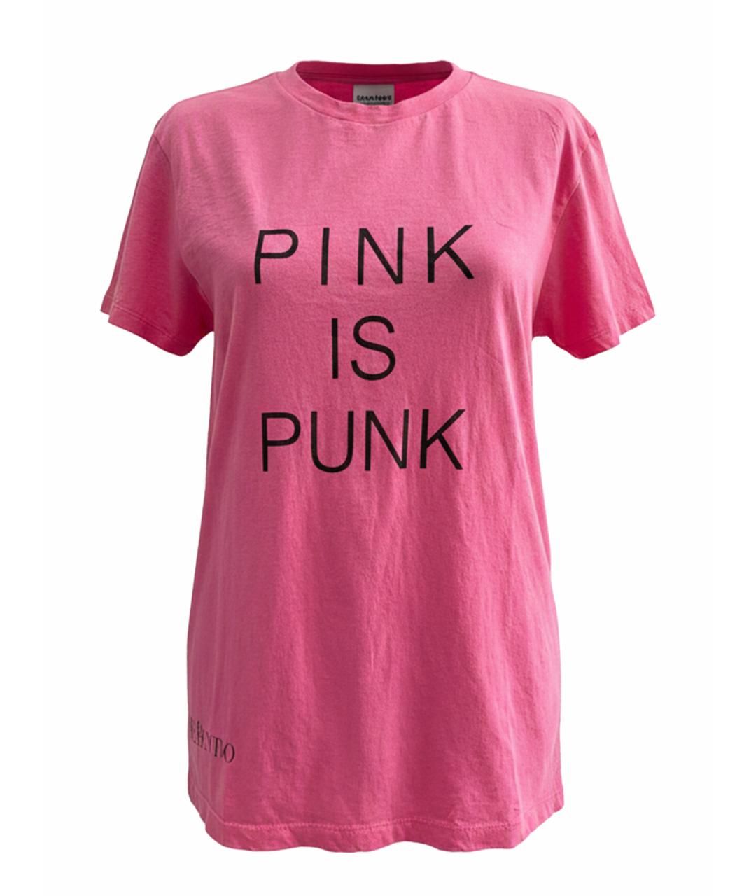 VALENTINO Розовая хлопковая футболка, фото 1