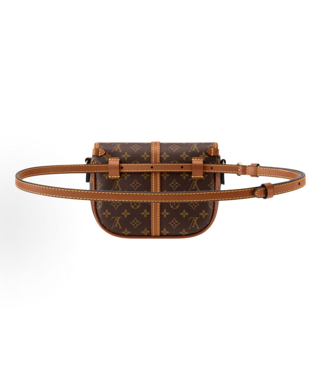 LOUIS VUITTON Коричневая кожаная поясная сумка, фото 3