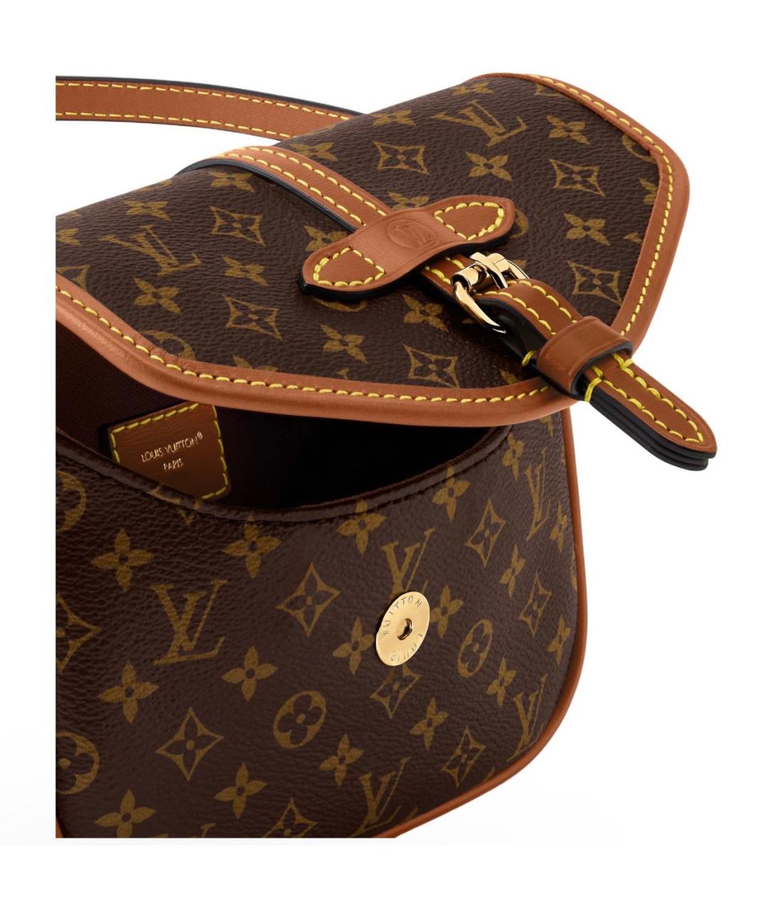 LOUIS VUITTON Коричневая кожаная поясная сумка, фото 4